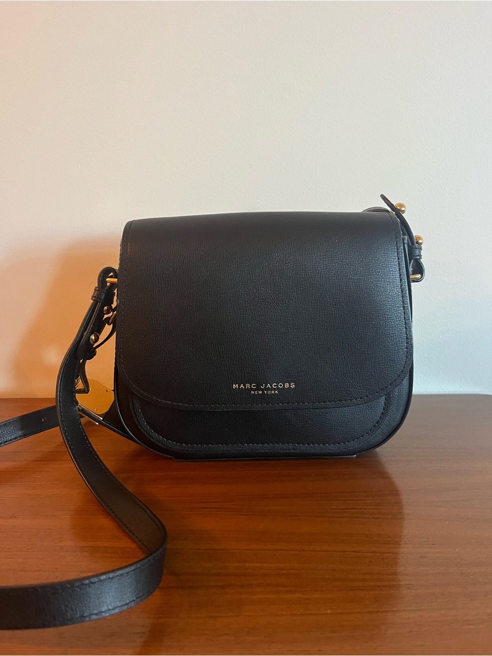 Marc Jacobs Black Leather Saddle Crossbody Bag